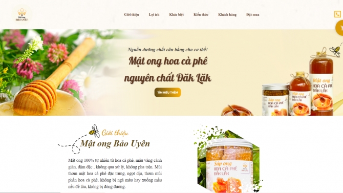 Thiết kế Landing Page Thực phẩm Mật ong