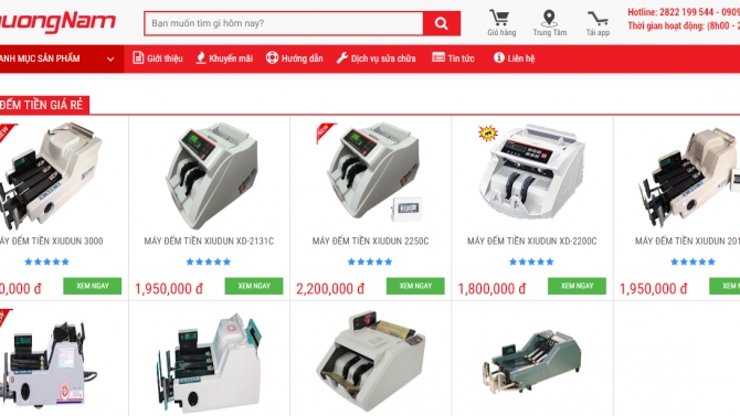 Thiết kế website maydemtiengiare.com.vn