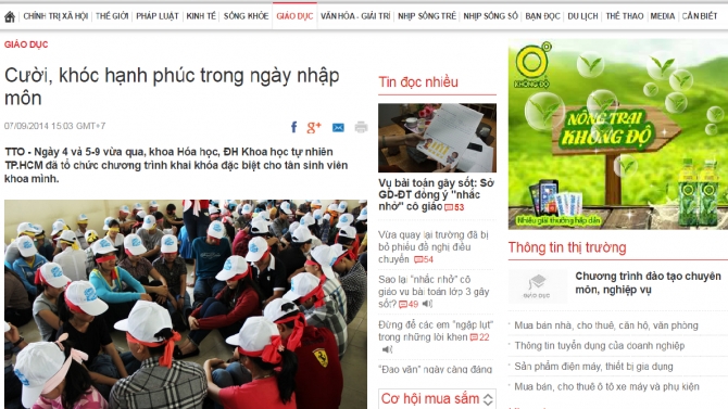 B&agrave;i tr&ecirc;n Tuổi Trẻ Online