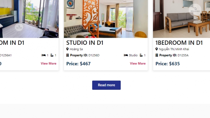 Thiết kế website bất động sản Milliland