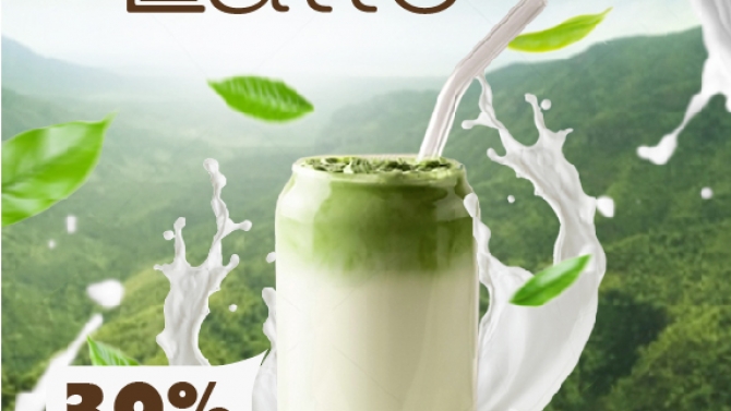 Thiết kế matcha latte poster