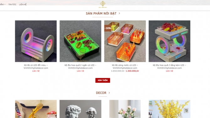 Thiết kế v&agrave; đăng b&agrave;i website Vinh Thịnh Ph&aacute;t Decoration