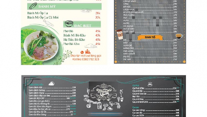 thiết kế menu