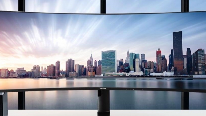 Samsung C43J89 M&agrave;n h&igrave;nh cong ho&agrave;n hảo cho giới văn ph&ograve;ng
