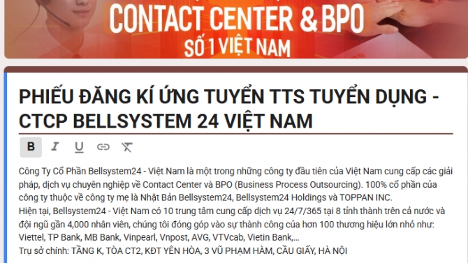 Tuyển dụng nh&acirc;n sự