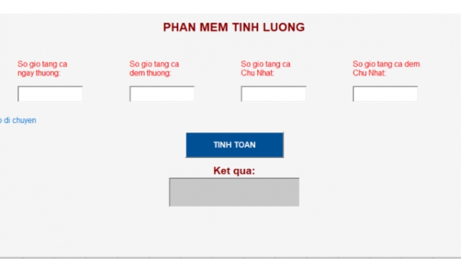 tool phần mềm t&iacute;nh lương tự động (
