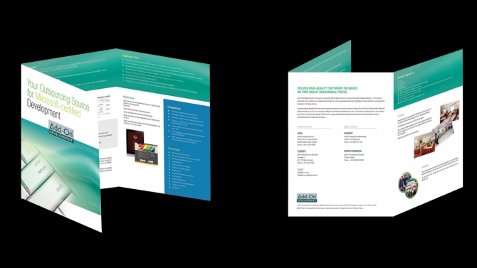 Thiết kế brochure cho C&ocirc;ng ty TNHH Ph&aacute;t triển Add-On