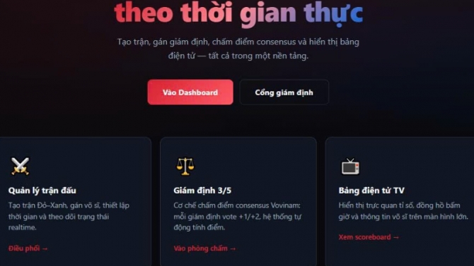 Phần Mềm Chấm Điểm V&otilde; Thuật VoViNam