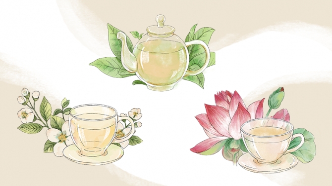 Tranh minh hoạ cho bao b&igrave; tr&agrave;
