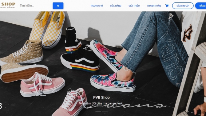 Website b&aacute;n gi&agrave;y online PvB Shop