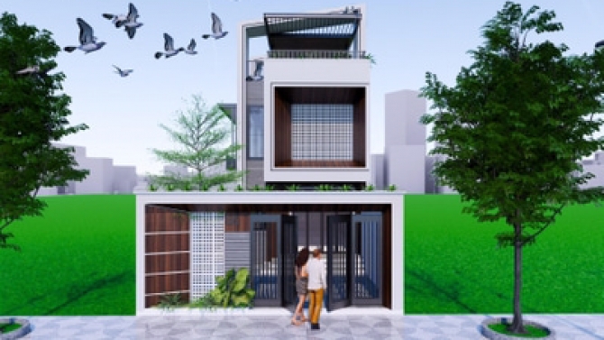 Thiết kế nh&agrave; phố hiện đại