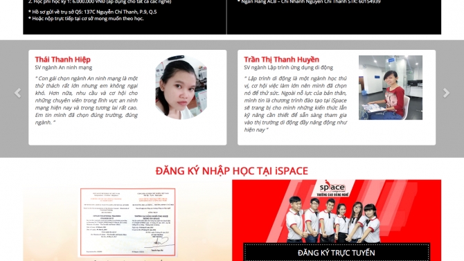 Thiết kế website Trường CNTT ISPACE