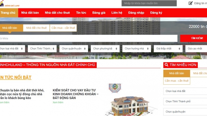Thiết kế web đăng tin bất động sản