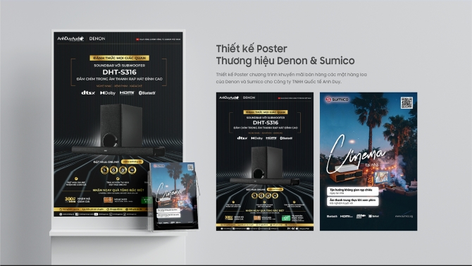 Poster quảng c&aacute;o sản phẩm Denon