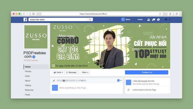 Cover Facebook của salon t&oacute;c Nhật Bản - Zusso Việt Nam