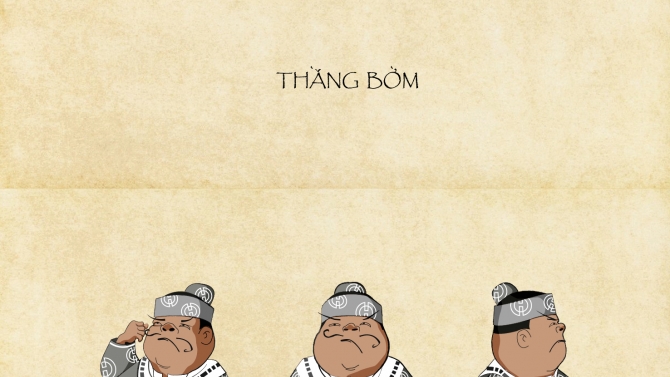 Minh họa truyện cổ t&iacute;ch Thằng Bờm