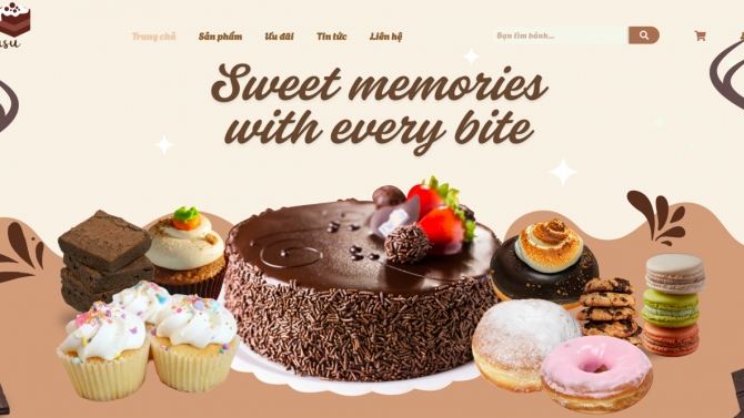 Thiết kế website b&aacute;n b&aacute;nh Misu House