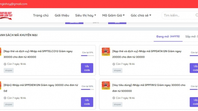 Thiết kế Web M&atilde; Giảm Gi&aacute;