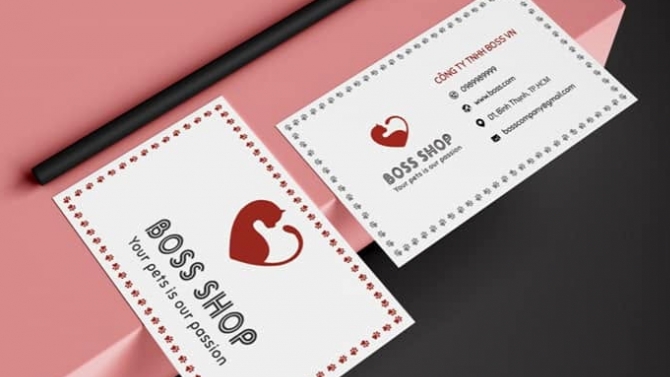 thiết kế business card cho shop th&uacute; cưng