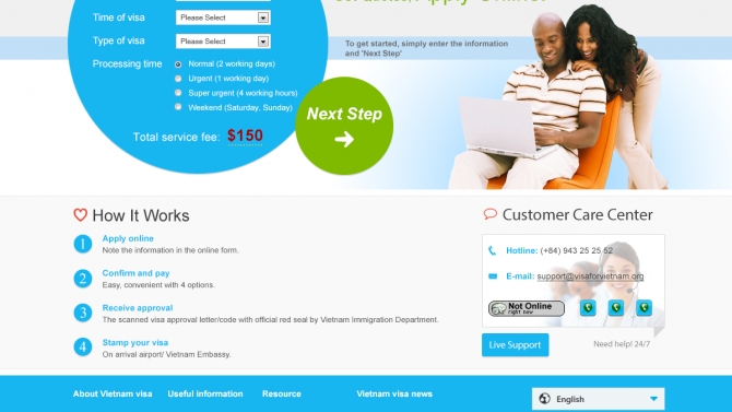 Thiết kế website http://vnvisa.org/