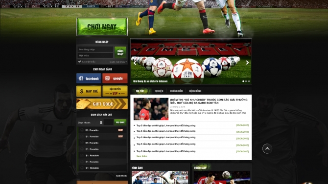 Webgame b&oacute;ng đ&aacute; 433