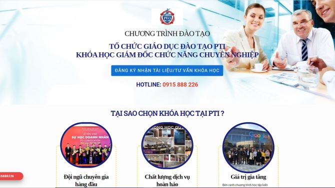 Thiết kế Landing Page CHƯƠNG TR&Igrave;NH Đ&Agrave;O TẠO