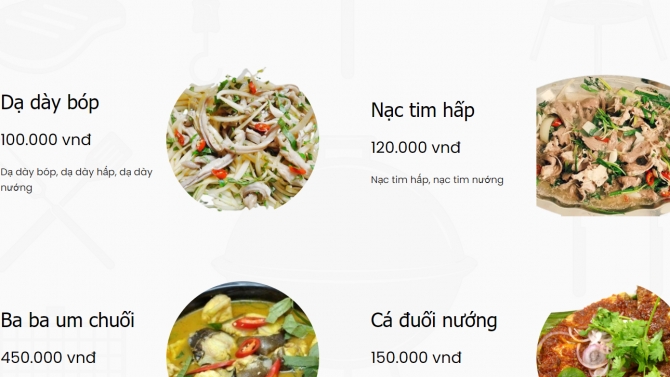Thiết kế Website nh&agrave; h&agrave;ng