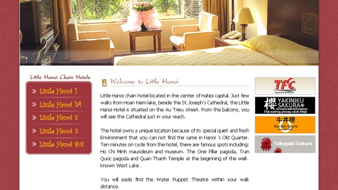 Website Kh&aacute;ch sạn The Little H&agrave; Nội