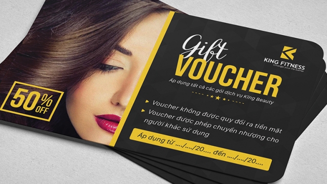 Thiết kế voucher King Fitness