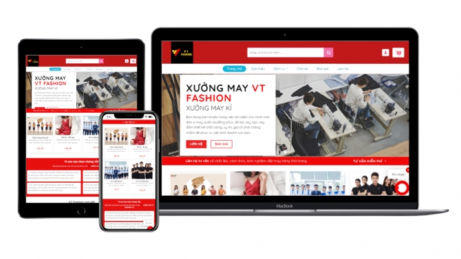 Thiết kế website xưởng may VT Fahsion