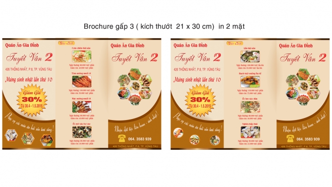 Thiết kế Menu gấp 3 sang trọng (cao cấp) nh&agrave; h&agrave;ng, qu&aacute;n ăn, cafe, tr&agrave; sữa..