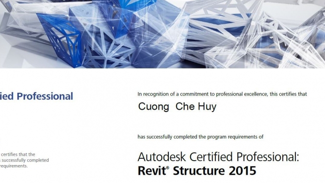 Autodesk REVIT Structure 2015 Certificate