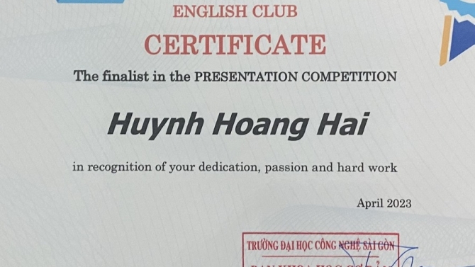 Chứng chỉ CLB tiếng Anh