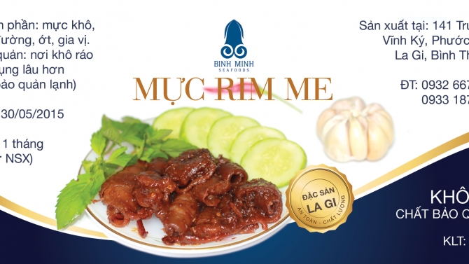 BINH MINH SEAFOOD (Logo + Nh&atilde;n sản phẩm)