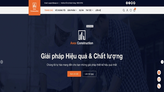 Lập tr&igrave;nh website Avex Construction