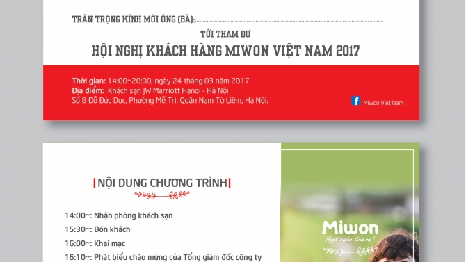 Thiết kế thư mời c&ocirc;ng ty Miwon VN