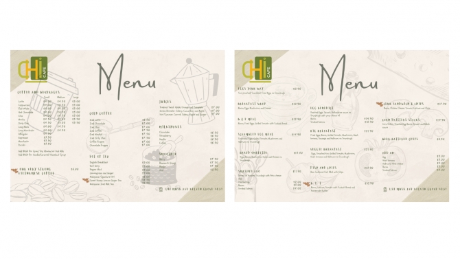 Thiết kế menu qu&aacute;n cafe
