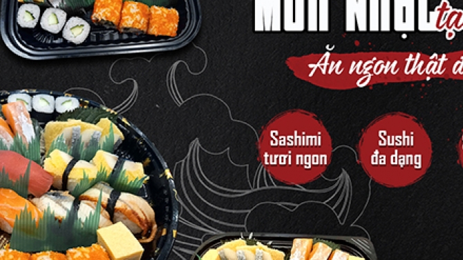 Banner chạy quảng c&aacute;o cho  nh&agrave; h&agrave;ng Tomita Bento