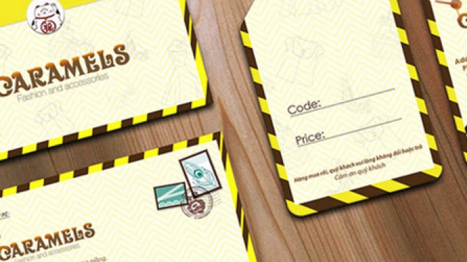 Thiết kế namecard cho shop Caramel ( Đ&agrave; Nẵng)