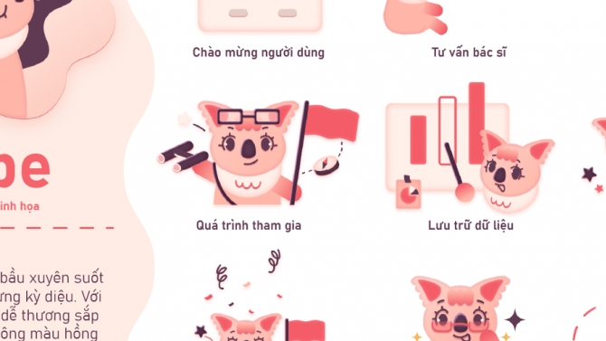 Bộ h&igrave;nh ảnh minh họa app Bebe d&agrave;nh cho mẹ bầu