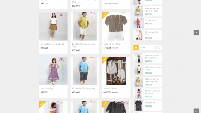 Lập tr&igrave;nh website b&aacute;n h&agrave;ng K&K Children