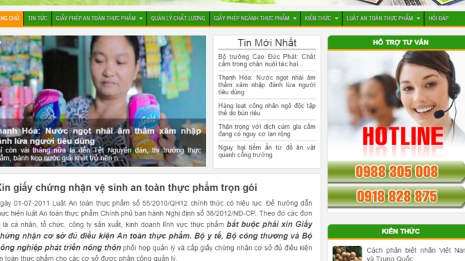 An to&agrave;n thực phẩm