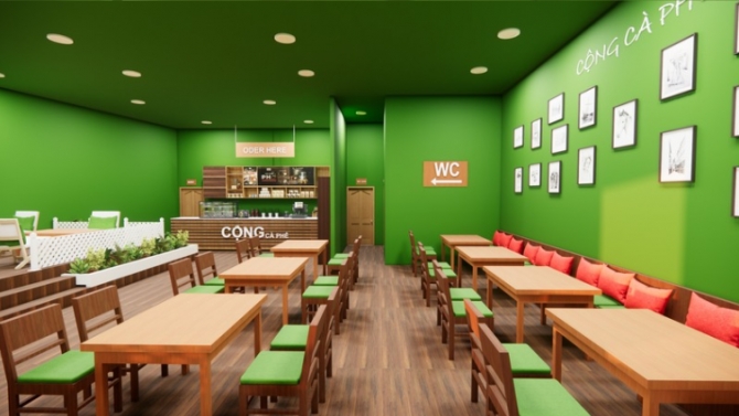 Thiết kế qu&aacute;n cafe.