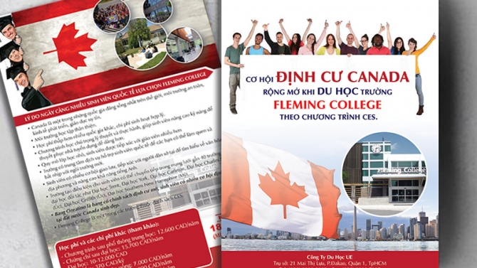 Flyer chương tr&igrave;nh du học canada