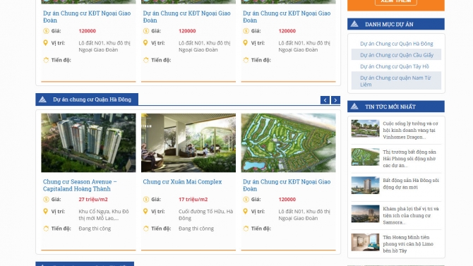 Thiết kế website chungcuhanoigiatot.com.vn