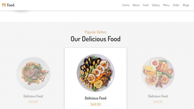 The food website design