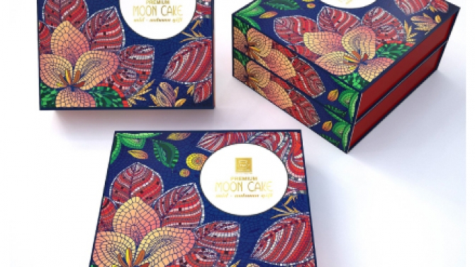 Thiết kế bao b&igrave; hộp b&aacute;nh trung thu - Style mosiac