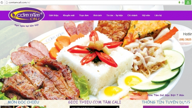 Thiết kế website Cơm tấm Cali