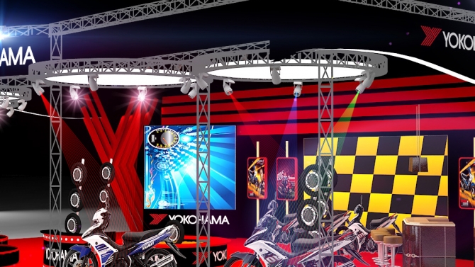 Thiết kế 3D s&acirc;n khấu, booth, showroom