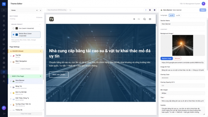 Tiến Vũ &mdash; Website doanh nghiệp v&agrave; hệ thống quản trị nội dung